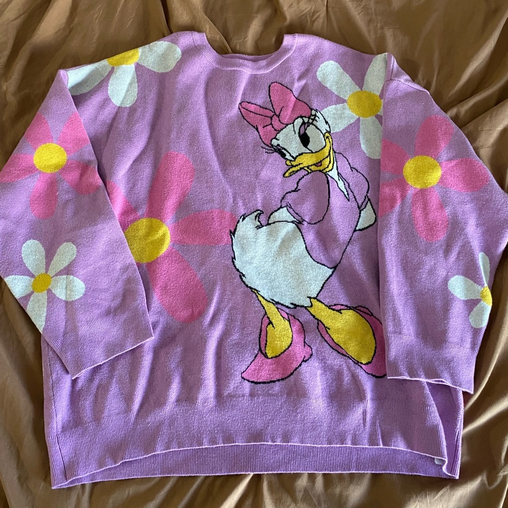 Disney Pink and Yellow Daisy Duck Sweater